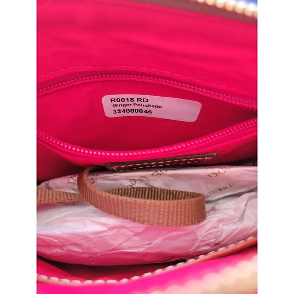 NWT Dooney & Bourke Ginger Pouchette Pebbled Grain Leather Red Crossbody Bag - Picture 10 of 12